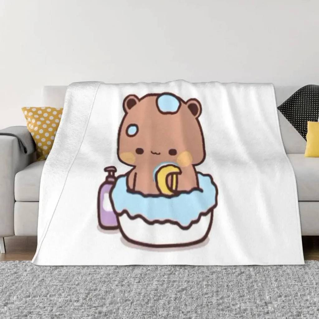 Panda Bear และบราวนี่ True Love BUBU DUDU คู่ 2024 ผ้าห่มขนแกะไมโครนุ่มพิเศษ