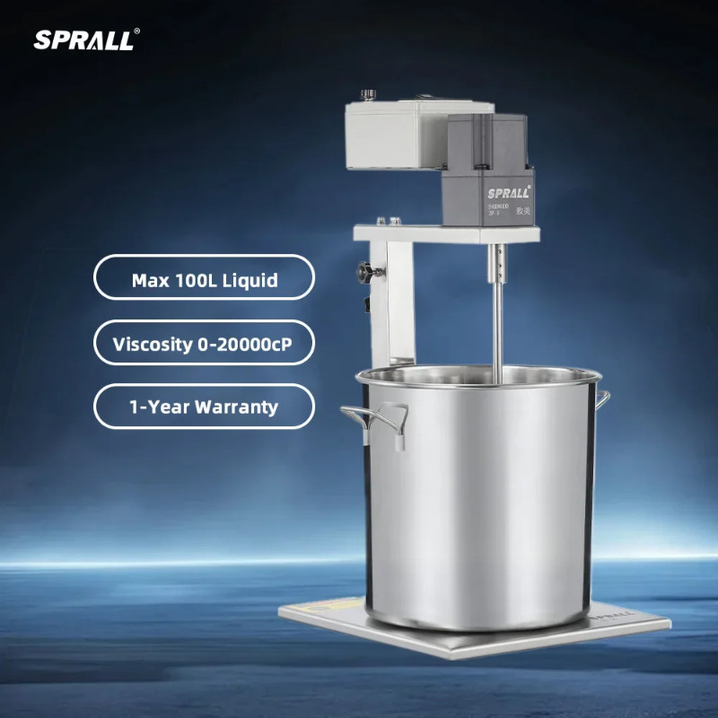 SPRALL Electric High Shear Overhead Stirrer Reagents Paint Agitator Liquid Lab Bracket Blender Soap