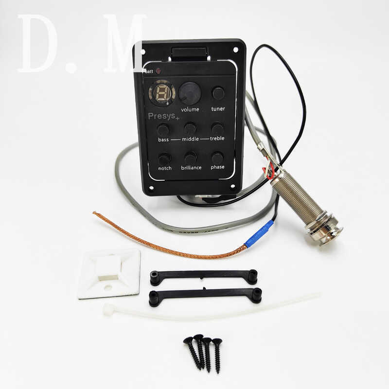 ถังกีต้าร์โปร่ง Pickup EQ เคสไฟฟ้า Balancer Pickup LCD Tuning Pres+201