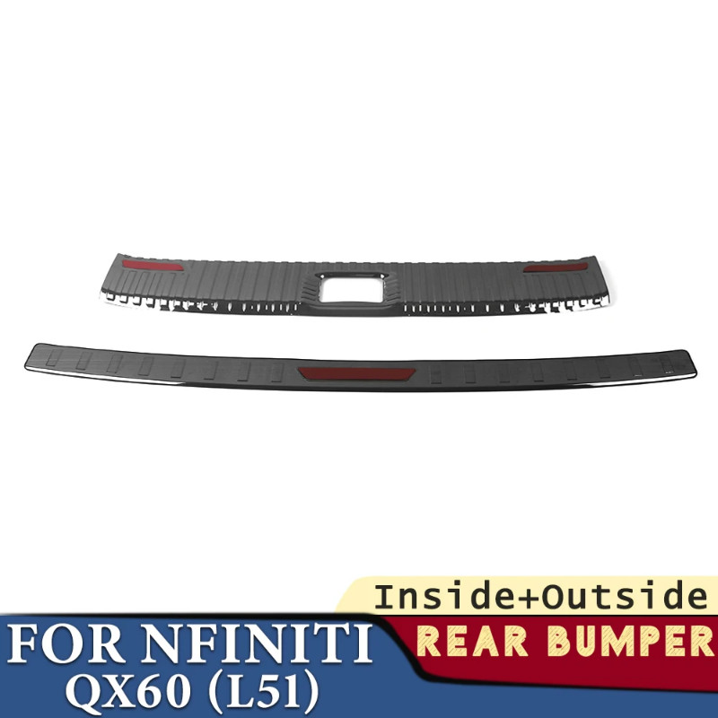 Trunk Bumper for Infiniti QX60 L51 2022-2024 Car Accessories Stainless Rear Fender Protector Sill P