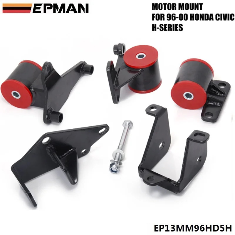EPMAN Engine Swap Conversion Motor Mounts For 1996-2000 EK Honda Civic H22/H23 H-Series EP13MM96HD5