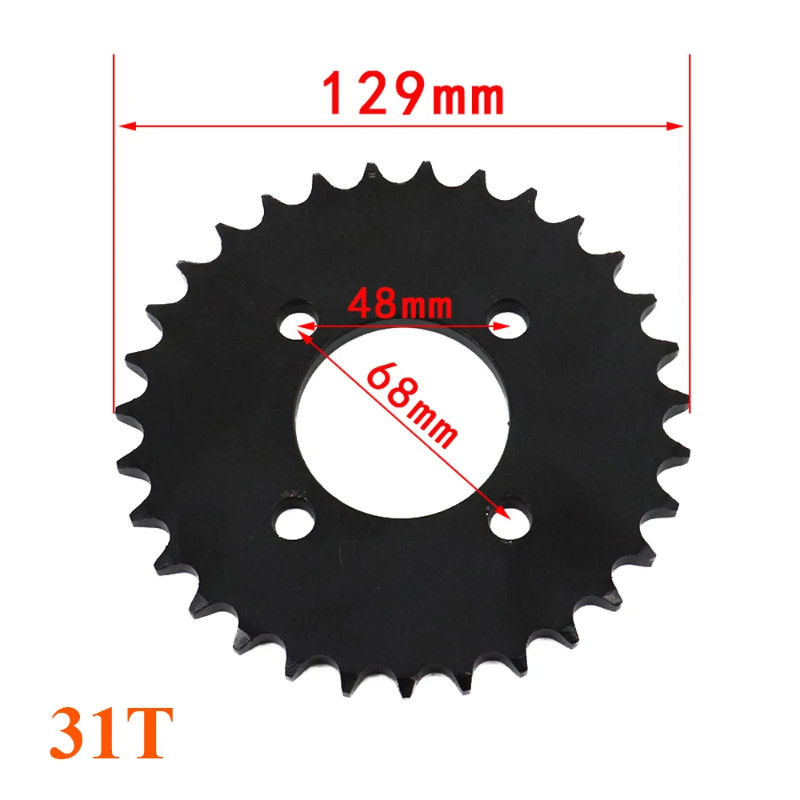 Motorcycle 25T 428 Drive Chain Rear Sprocket 68mm For 4 Wheeler 150cc 200cc 250cc ATV Scooter Quad