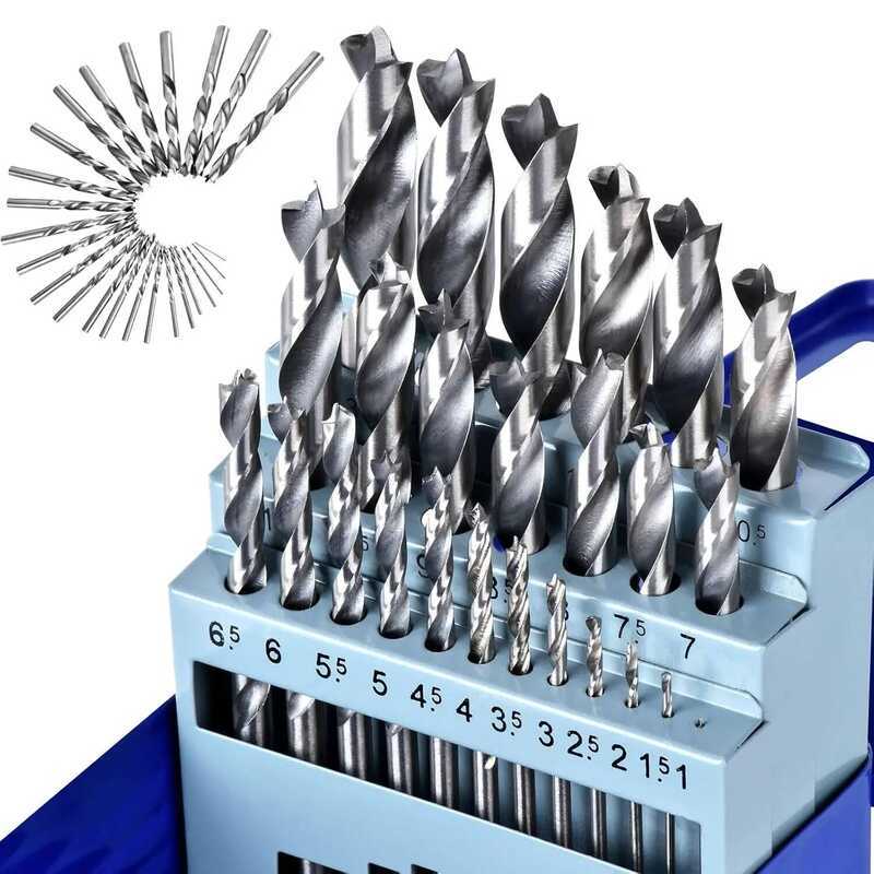 C 25Pcs Hss-G Drill Set Wood Drill Bit Set 1-13 Mm Continuous Sharp Precise Drill Set Wood Drill Se
