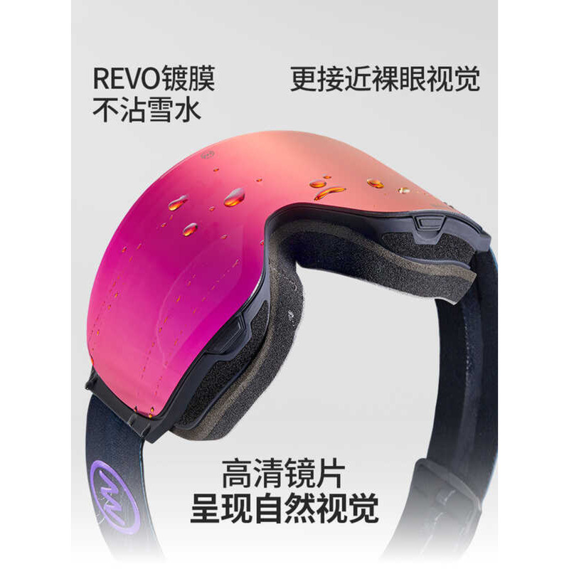 ♤NANDN NANDN แว่นตาสกีแว่นตาคอลัมน์หญิงแว่นตา Breathable HD Anti-Fog Flip แว่นตาสกีชาย NG1