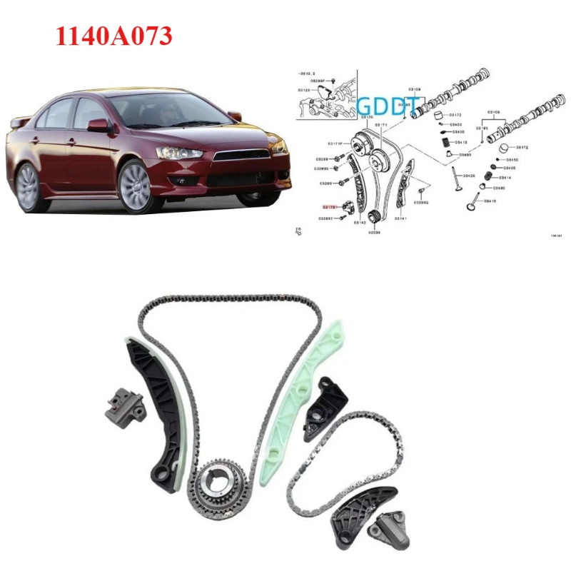 1 Kit 1140A073 4B12 2.4L Engine Timing Chain Tensioner for Outlander CW GF GG Camshaft Engine for L