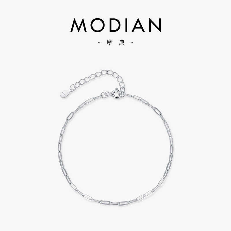 MODIAN MODIAN s925 เงินทุกวัน Minimalist สไตล์เย็น Hollow Chain สร้อยข้อมือแฟชั่น Classy Fine สร้อยข
