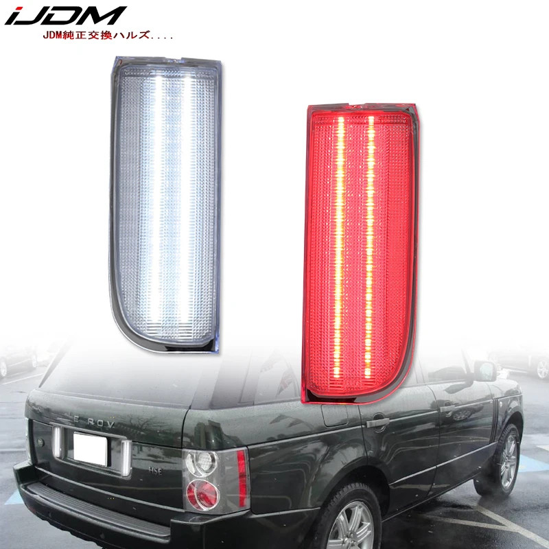iJDM For Land Rover Range Rover L322 white Rear Tailgate Reverse Backup Lights Assemblies Red Tail,