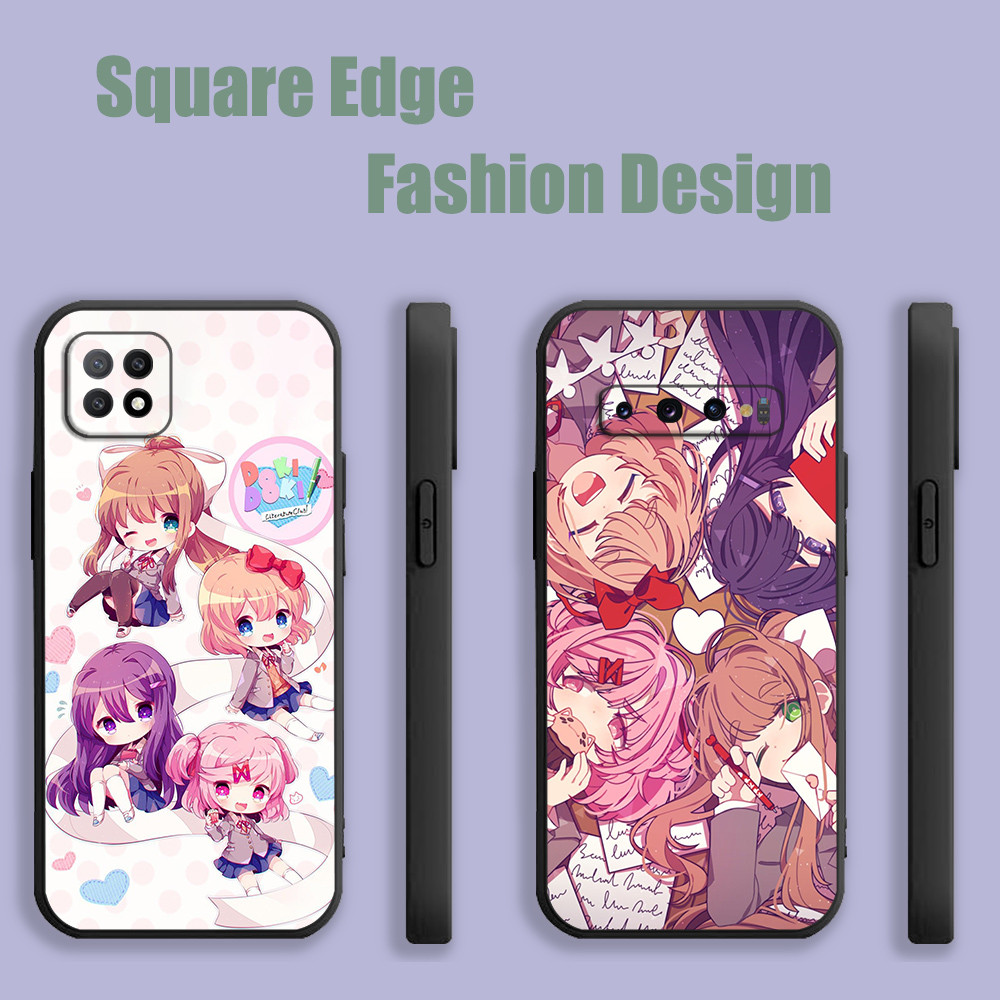 ปลอกสําหรับ Vivo Y02t V29e Y17s DDLC Yuri Monika sayori natsuki BOW05 เคสโทรศัพท์ขอบสี่เหลี่ยม