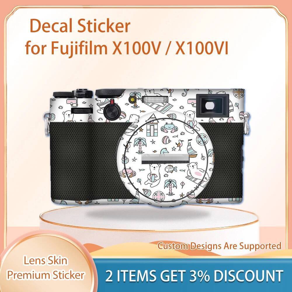 X100V ผิวห่อ X100VI ฟิล์มป้องกันฟิล์มสําหรับ Fujifilm Fuji X100V X100VI กล้องผิว Decal X100V Decal ผ