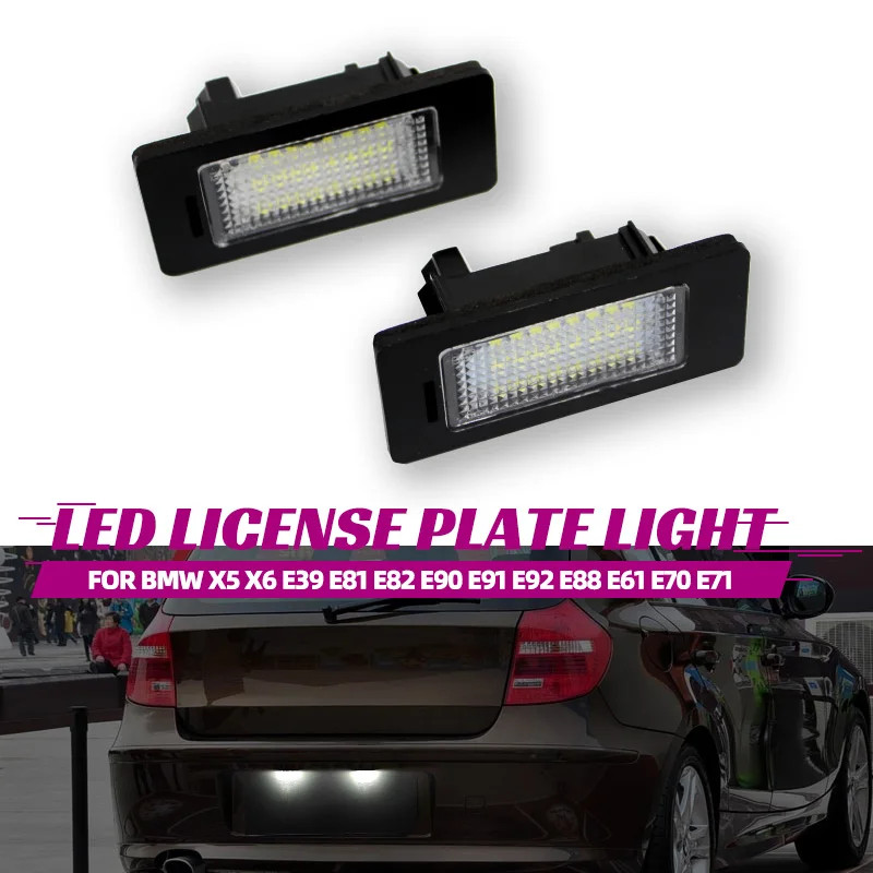 For BMW E39 E60 License Plate Light 6000k White No Error Led Number License Plate Light for BMW E90