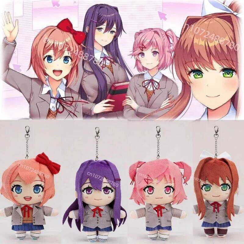 C Anime Heartbeat Literary Club Plush Pendant Toys 10Cm Cartoon Cosplay Monika Stuffed Doll Natsuki