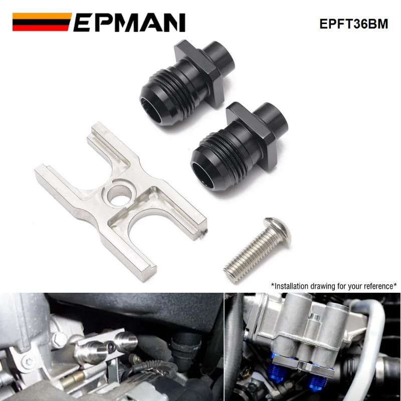 EPMAN Aluminum AN-10 Air Oil Cooler Adapter Fitting Kit For BMW E36 Euro, E82, E9X 135/335, E46 M3