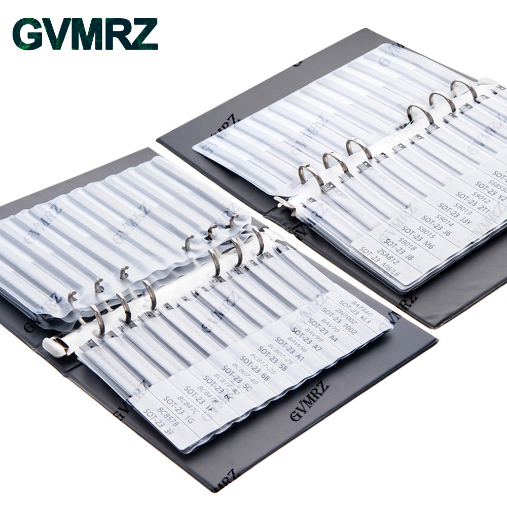 SMD ทรานซิสเตอร์ triode Kit SOT23 ibuw สารพันทั่วไปหนังสือตัวอย่างชิป Triode Book SOT23 S8050 S8550 S9012 TL431 BC847 MMBT22