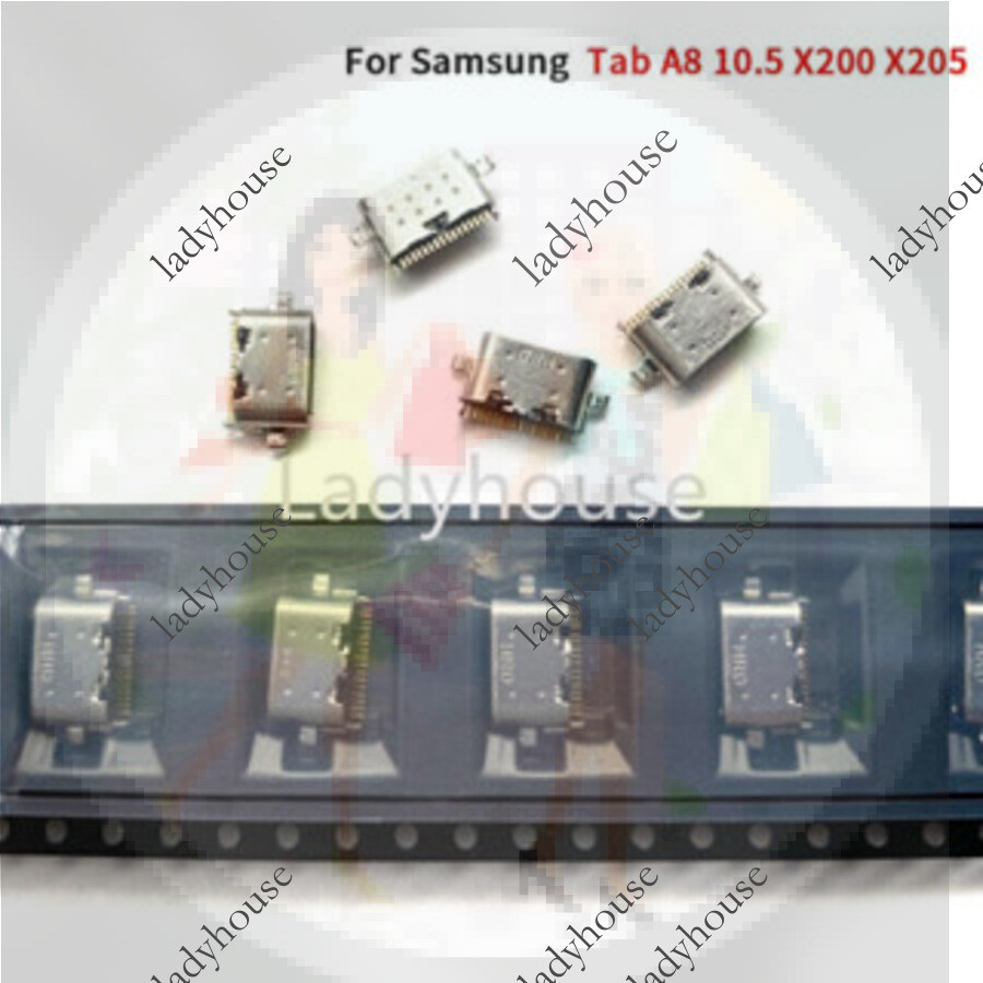 10-50 ชิ้น Dock Micro Plug USB ชาร์จ Pin Dock พอร์ตสําหรับ Samsung Tab A8 10.5 X200 X205 ชาร์จ Pin Dock Connector เปลี่ยนชิ้นส่วน