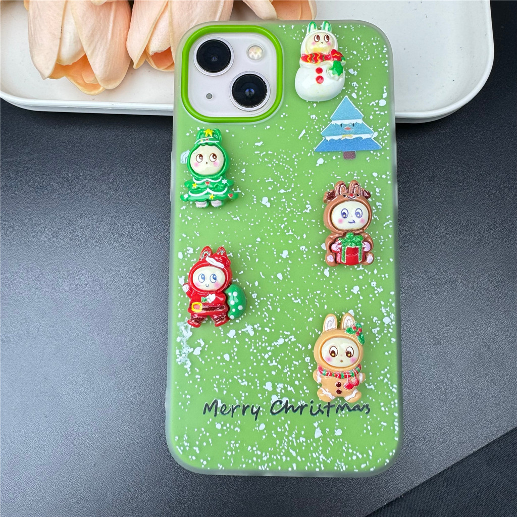3D ตุ๊กตาคริสต์มาสสําหรับ Samsung Galaxy S25 S24 S23 Ultra S25 Plus 5G 2in1 Jelly tpu เคสโทรศัพท์