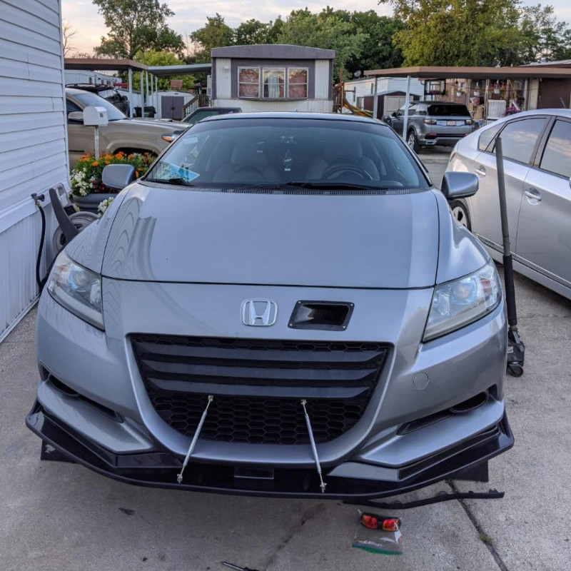 HTTYYX Glossy Black Car Front Bumper Splitter Lip Diffuser Body Kit Spoiler Guard For Honda CR-Z 20