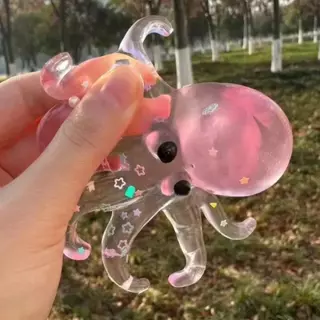 Glitter Octopus บีบของเล่นช้า Rebound Squishy น้ําตาลความเครียดบรรเทา Ball สําหรับเด็กน่ารัก Fidget ของเล่น Squishy Ocean Sensory Decompression ของขวัญ