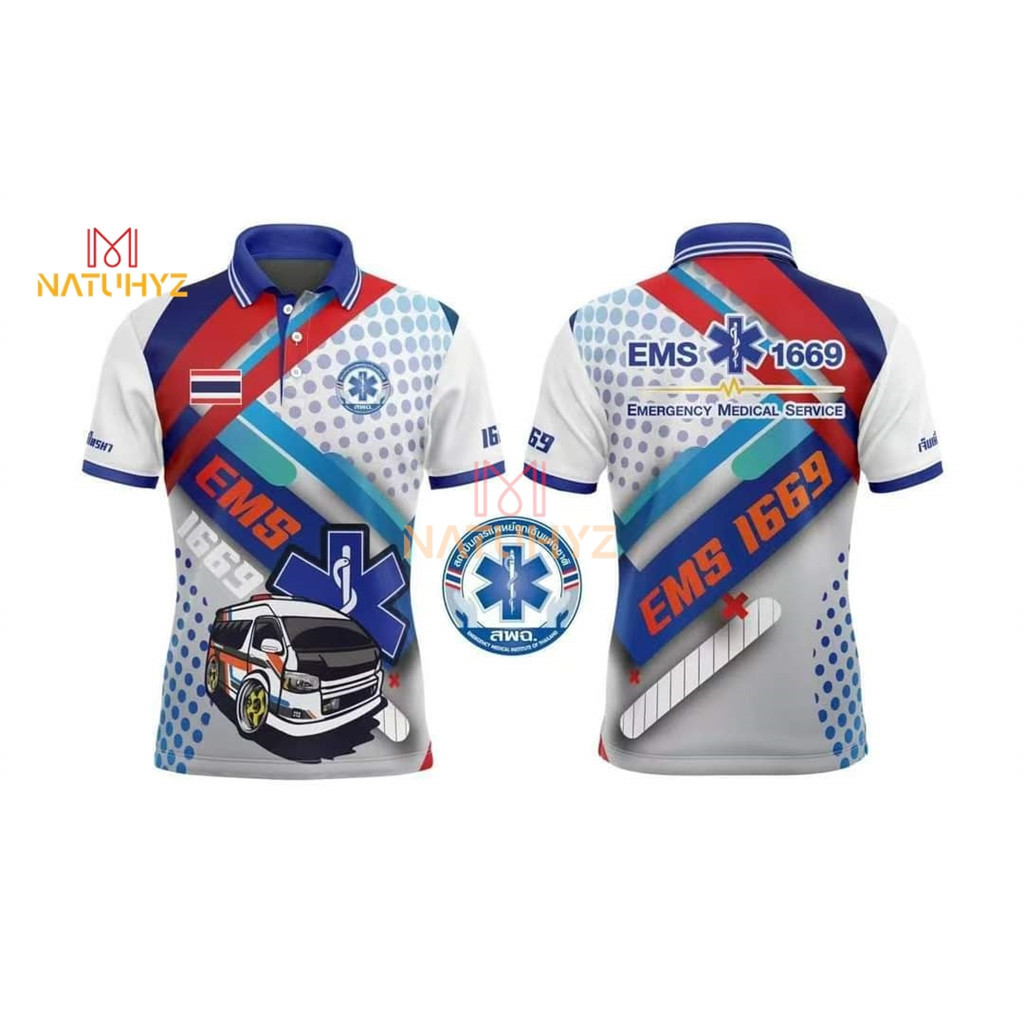 เสื้อกู้ภัย เสื้อEMS เสื้อโปโล คอโปโล เสื้อกีฬา เนื้อผ้าไมโครพลัสหน้าเรียบ N40