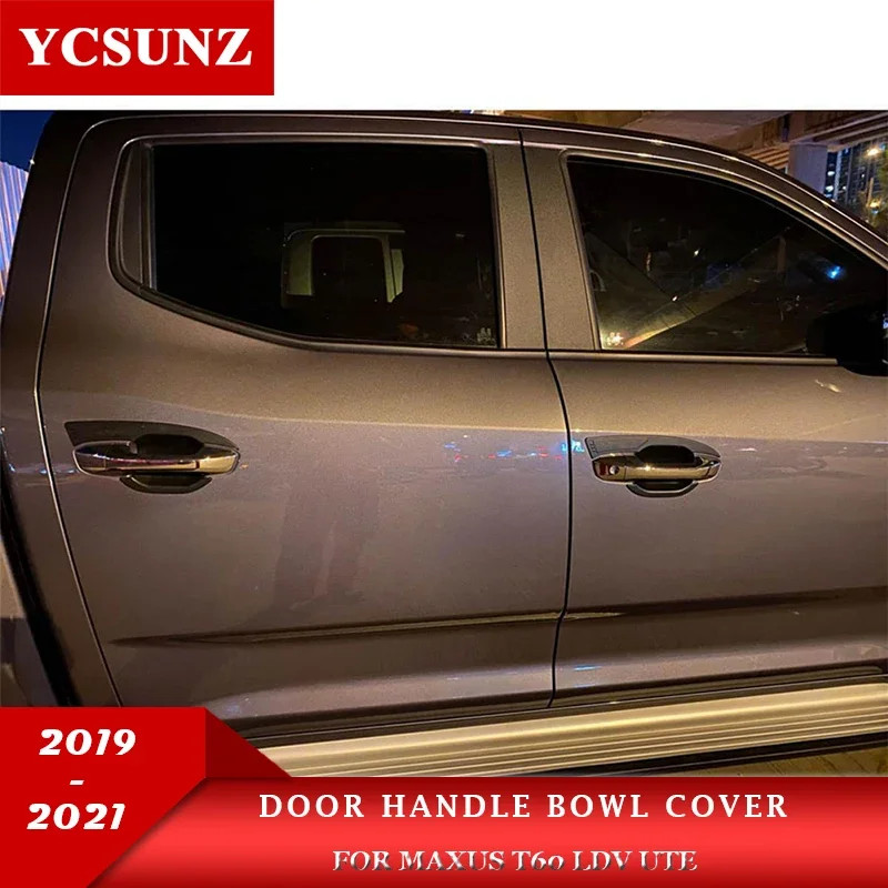 Matte Black Door Handle Bowl Insert Cover For Maxus T60 T90 ldv ute 2019 2020 2021 2022 2023 Double