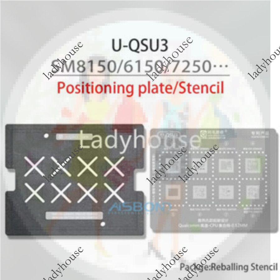 BGA Reballing ลายฉลุแม่แบบสถานีสําหรับ SM8150 SM6150 SM7150 SM7250 SDM845 SDM439 SDM670 SDM710 CPU R