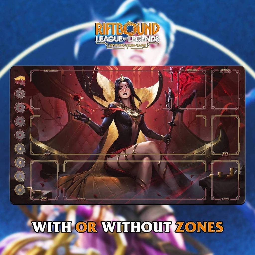 RIFTBOUND LOL TCG Playmat 24x14" (60*35ซม.) | LeBlanc LOL - ขอบเย็บ