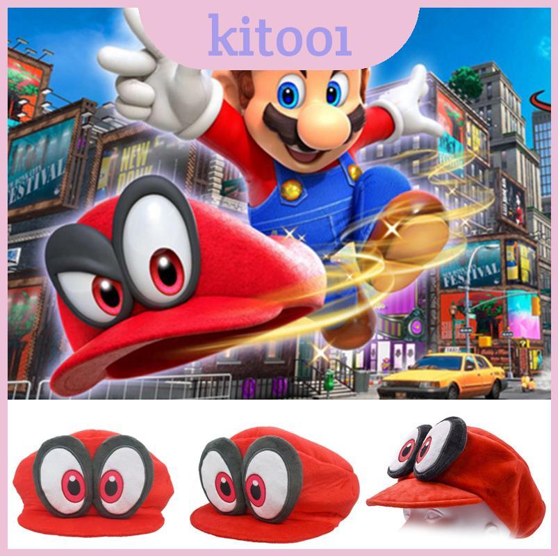 Super Mario Odyssey Cappy หมวกตุ๊กตาสีแดงผู้ใหญ่เด็กอะนิเมะคอสเพลย์หมวกเครื่องแต่งกาย