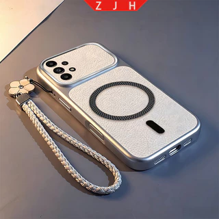 เหมาะสําหรับ Samsung A13 A23 4G 5G เคสโทรศัพท์ออกแบบใหม่ตะแกรงตาข่ายแหวนดูดแม่เหล็กกันกระแทกกรณี TPDSC18