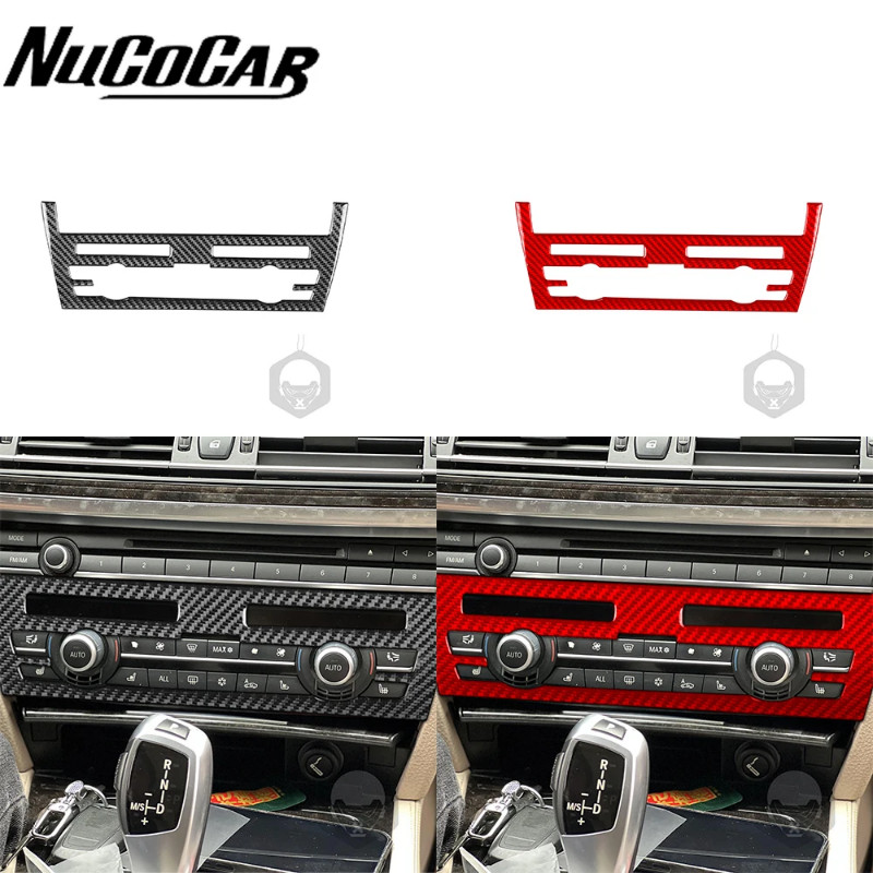 For BMW 7 Series F01 2009-2014 Carbon Fiber Central air conditioning CD control panel Car Accessori