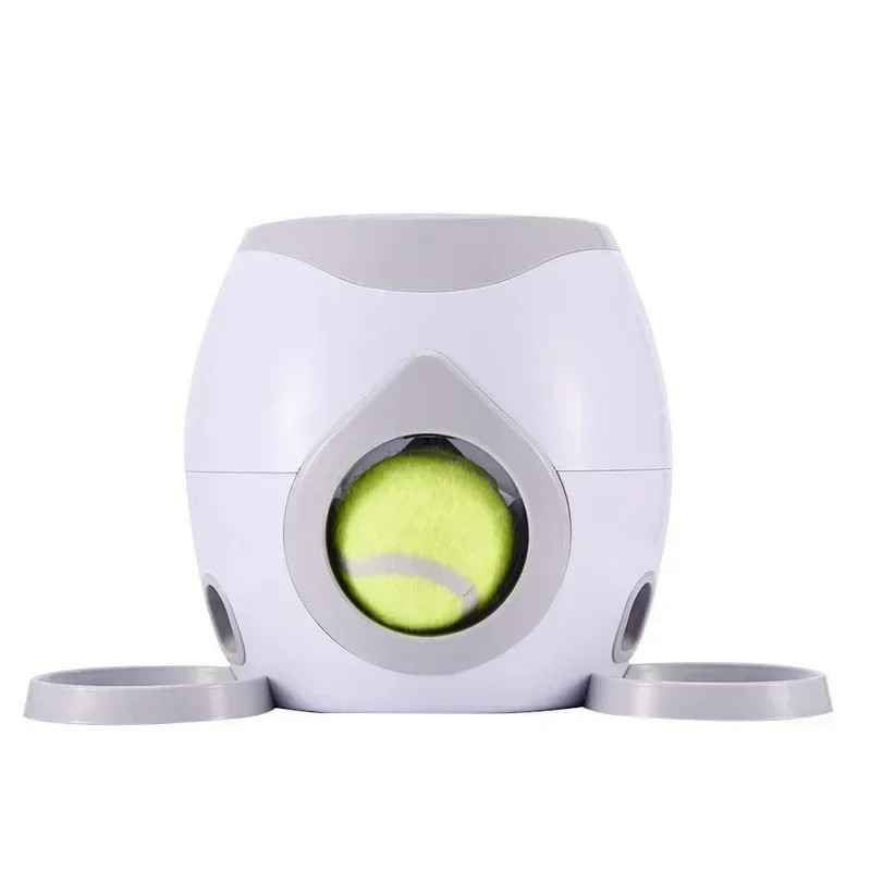 Automatic Pet Dogs Feeder Toy Interactive Fetch Tennis Ball Falls And Rolls Out Launcher Training