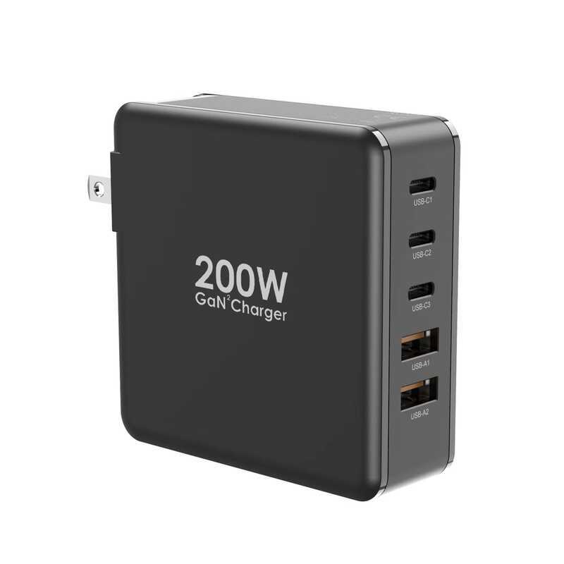 160W GAN Gallium Nitride USB Multi-Port Desktop Charger Travel Charger พร้อมอะแดปเตอร์แปลงไฟ PD Char