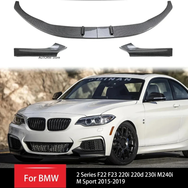 Front Bumper Lip Splitter For BMW 2 Series F22 F23 M235i M240i 220i 228i 230i M-Sport 2014-2021 Car