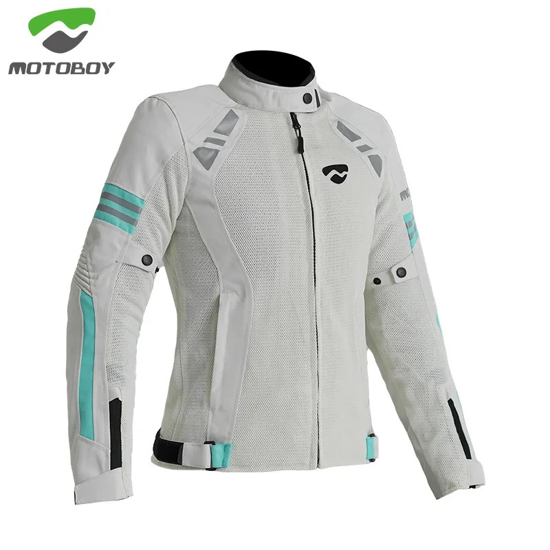 MOTOBOY Motorcycle Jacket Summer Mesh Breathable Anti-fall Biker Jacket Women's Rider Clothing Moto