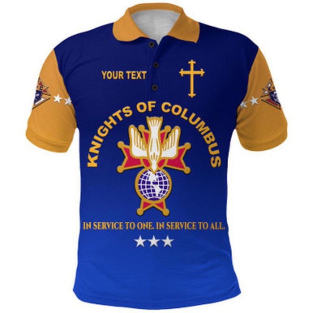 2025 K OF C Knights Of Columbus CUSTOM YOUR TEXT 3D POLO SHIRT ,ขนาด: XS-4XL
