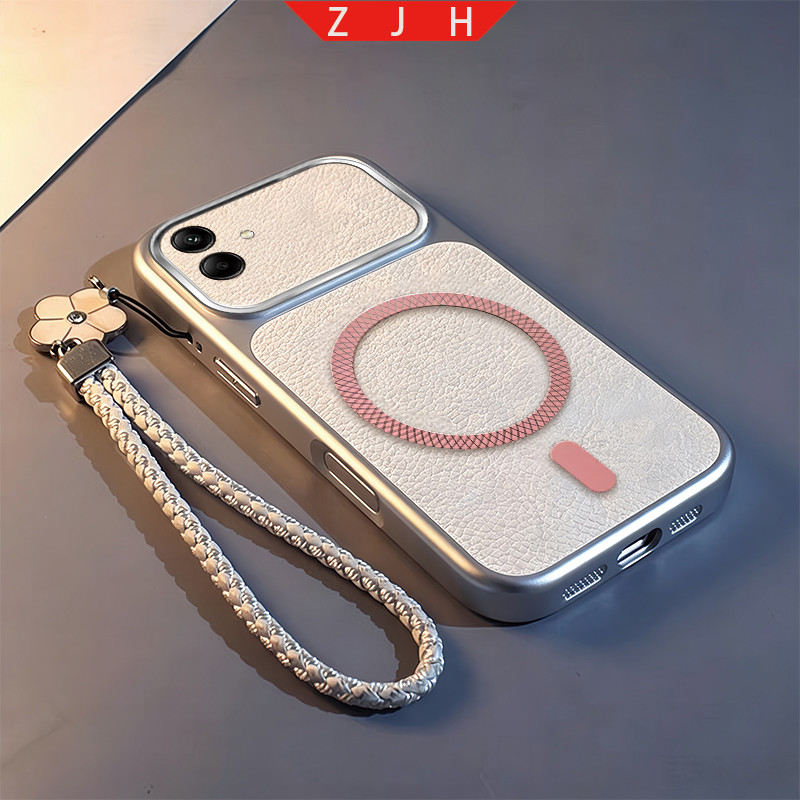 เหมาะสําหรับ Samsung A04 A04E A05 A06 เคสโทรศัพท์ออกแบบใหม่ตะแกรงตาข่ายแหวนดูดแม่เหล็กกันกระแทกกรณี TPDSC18