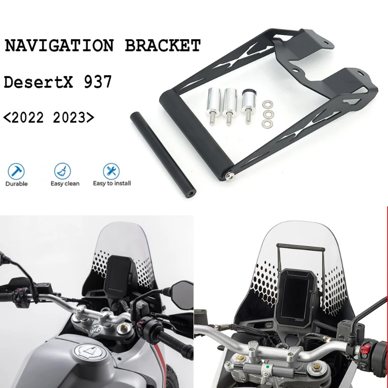 New Motorcycle Front Mid Navigation Bracket GPS Mobile Phone Charging For Ducati Desert X DesertX 9