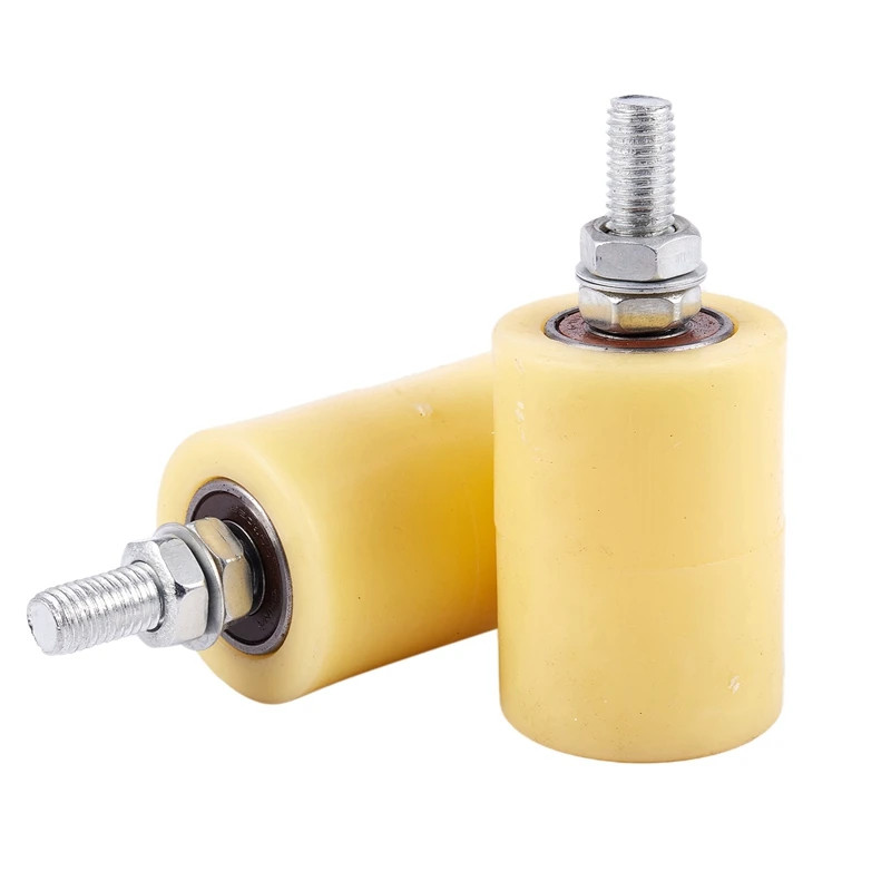 6PCS 50X70mm PP Steel Flat Roller Bearing Guiding Wheel 6201 M12 Screw For Electric Door Sliding Ga