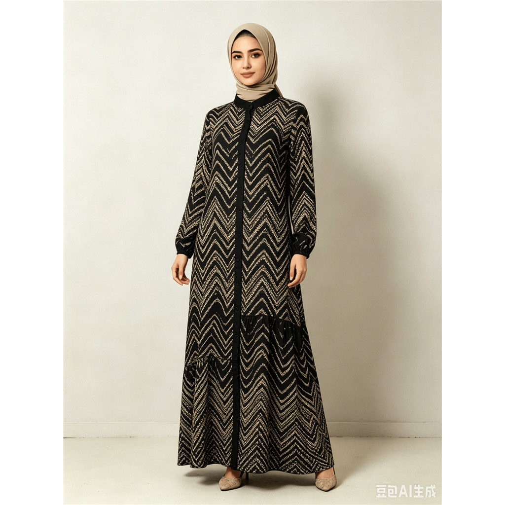 ผู้หญิงดอกไม้ปุ่มลง Abaya Maxi ชุด, Elegant แขนยาวเจียมตัวมุสลิมชุด,ลําลองหลวมอิสลามสวดมนต์ Robe สําหรับ Ramadan/Eid Shirtdress 80
