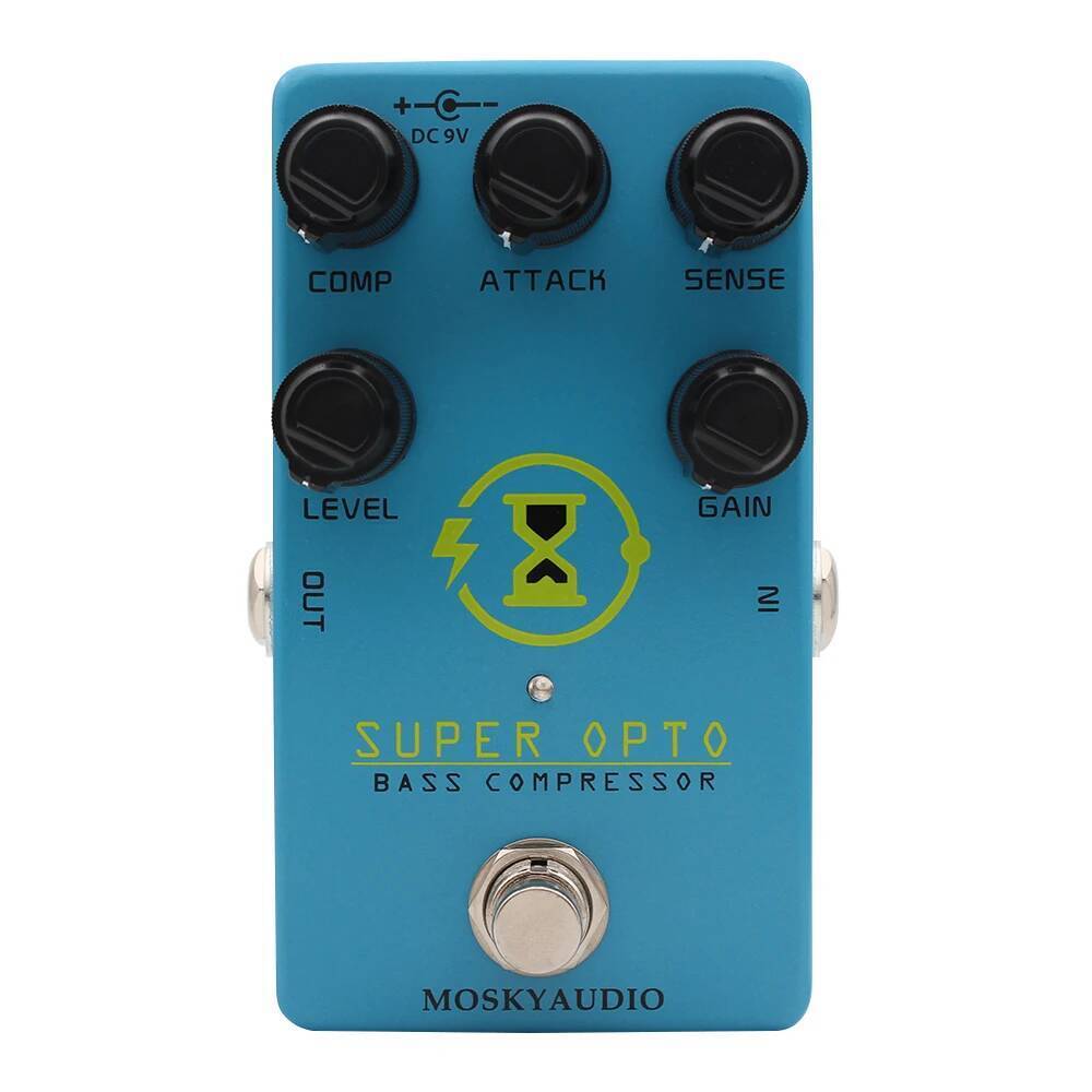 Mosky Super OPTO Bass Optical Compressor สําหรับเบสไฟฟ้า True Bypass,Analog Compression Bass Pedal พ