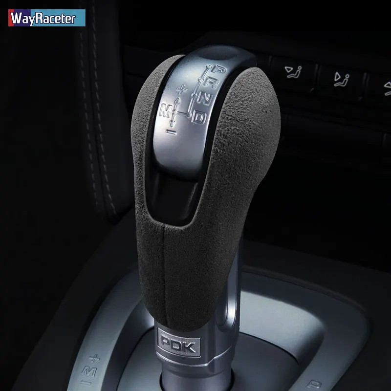 Ultrasuede Top Suede Wrap Car Gear Shift Knob Trim Sticker Cover For Porsche Cayman Boxster 981 987