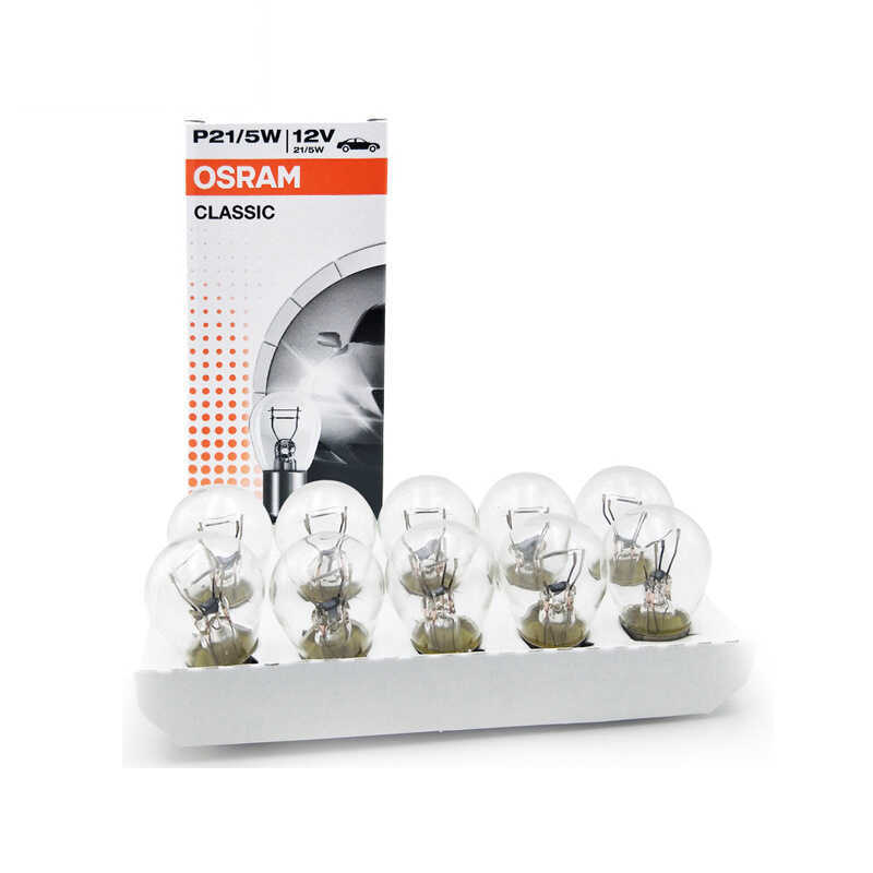 Osram หลอดไฟเบรค P21W ไฟเลี้ยวรถยนต์ P21/5W ไฟตัดหมอกด้านหลังไฟถอยหลังไฟแสดงสถานะไฟท้าย