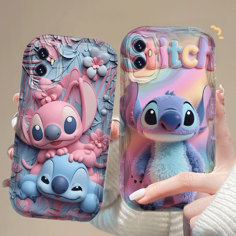 ปลอกสําหรับ VIVO T1 5G SNAPDRAGON 778G แฟชั่นหรูหราน่ารัก Stitch การ์ตูน 2D ซิลิโคนอ่อนนุ่ม TPU กันก