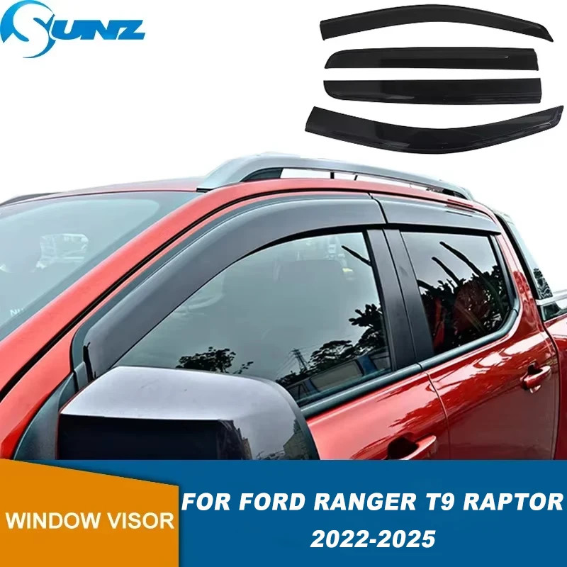Car Window Visor For Ford Ranger T9 Raptor Wildtrak Sport XLT XLS XL 2022 2023 2024 2025 Side Wind