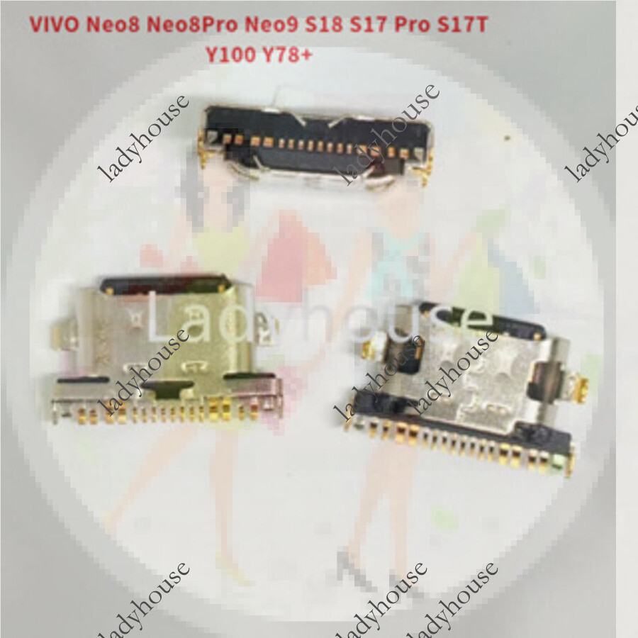 10-50pcs Dock Micro Plug USB ชาร์จ Pin Dock พอร์ตสําหรับ VIVO Neo8 Neo8Pro Neo9 S18 S17 Pro S17T Y100 Y78 + ชาร์จ Pin Dock Connector