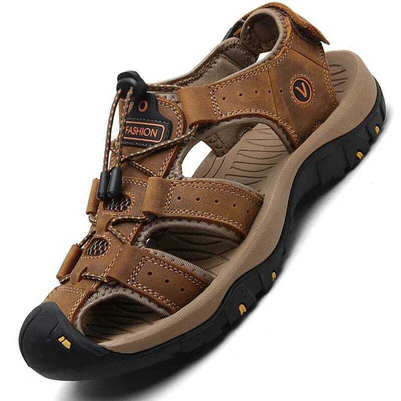 C 2023 Leather Men Shoes Summer New Large Size Men's Sandals Men Sandals Fashion Sandals Slippers B