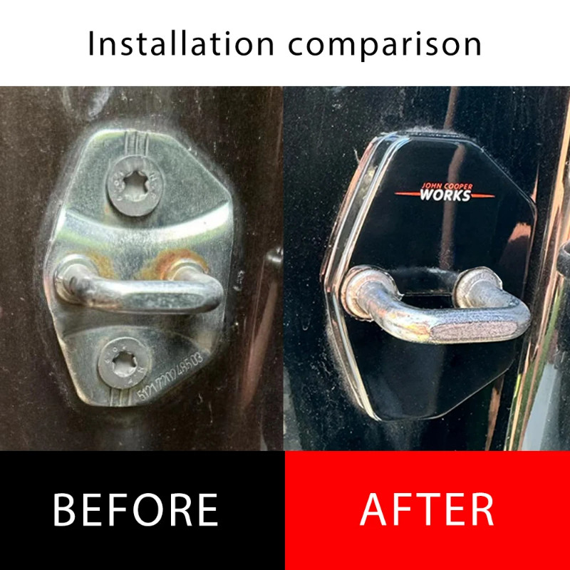 2pcs For MINI COOPER R55 R56 R57 R58 R59 Car Door Lock Cover Sticker Anti Rust Protective Trim Auto