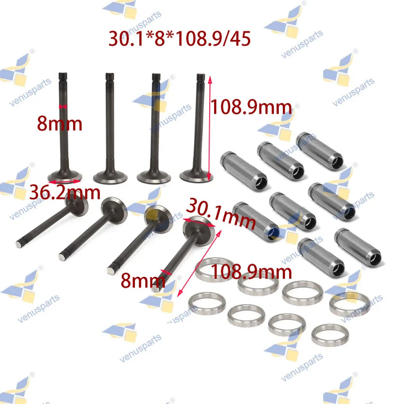3TNV88 4TNV88 3TNE88 4TNE88 4D88E Vavle Kit For Kubota 129004-11101 129100-11111 Engine Intake Exha