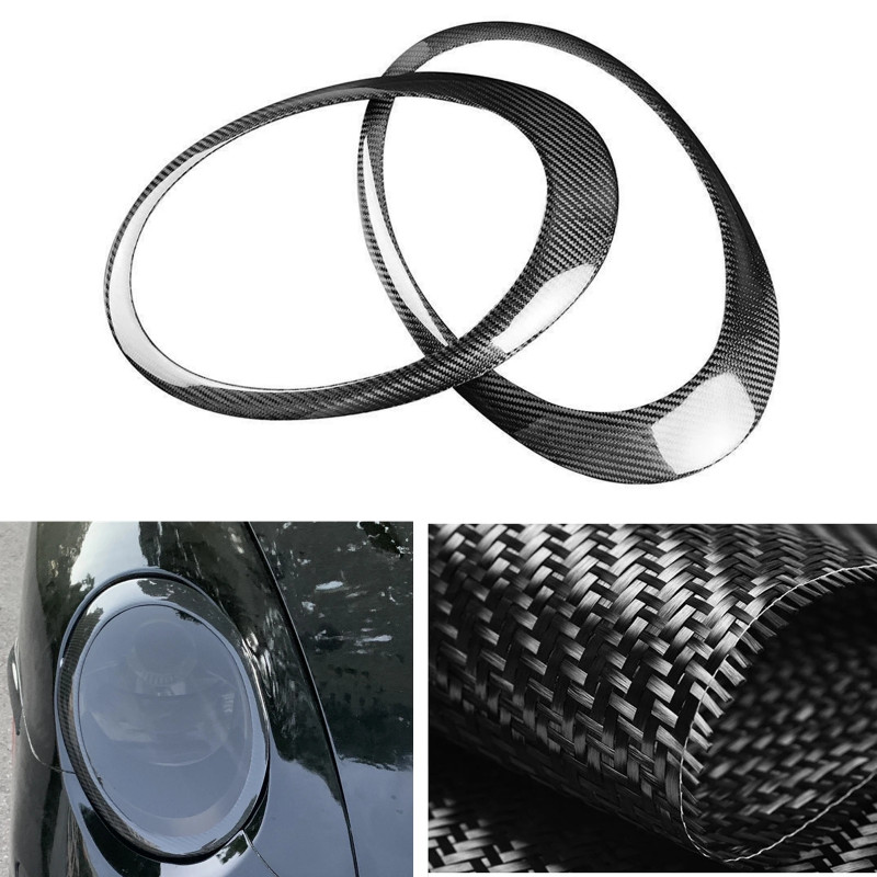 Carbon Fiber Front Head Light Bezel Lid Strip Headlight Cover For Porsche 911 997 GT2 GTS GT3 2005