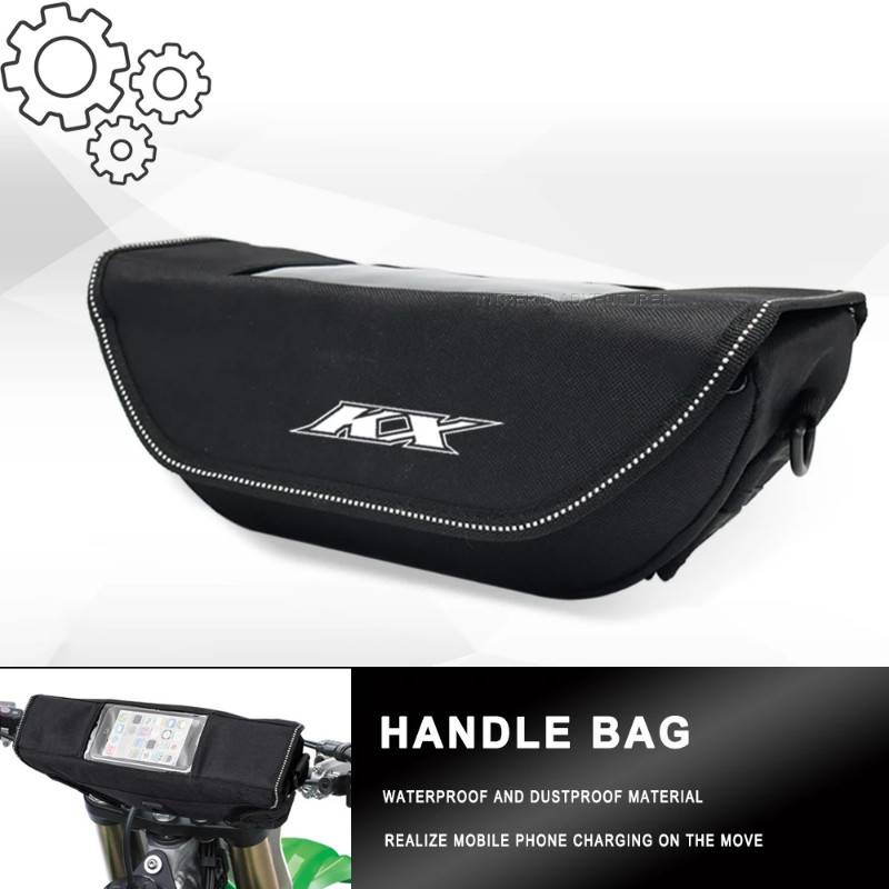 Handlebar Bag For Kawasaki KX450 KX250 KX112 KX85 KX450SR KX 450  Sports Portable Waterproof Phone