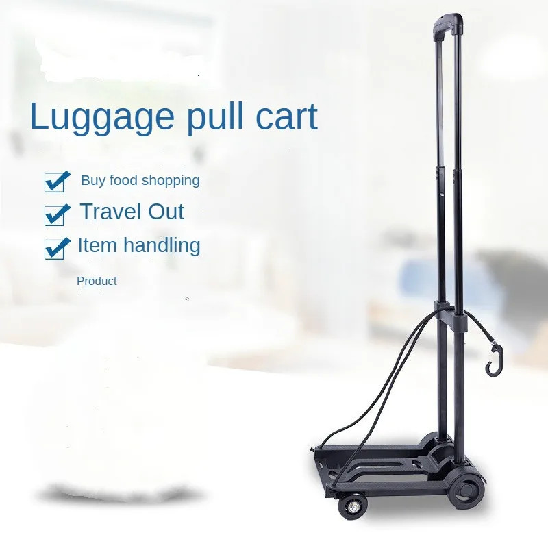 Folding Trolley Light Shopping Cart Trolley Family Pickup Truck Supermarket Shopping Cart Trolley L