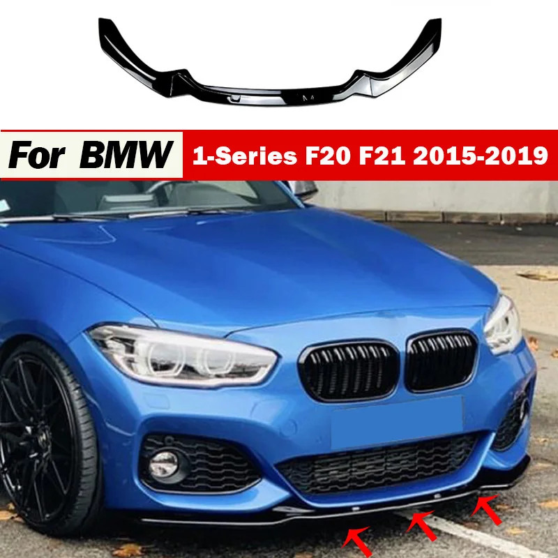 Car Front Bumper Lip for BMW 1-Series F20 F21 2015-2019 118i 120i M135i M140i M Performance Lower S